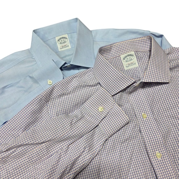 Brooks Brothers 2 Shirt Bundle Extra Slim Fit Non Iron Dress Shirt Size 16 33 - Picture 10 of 10